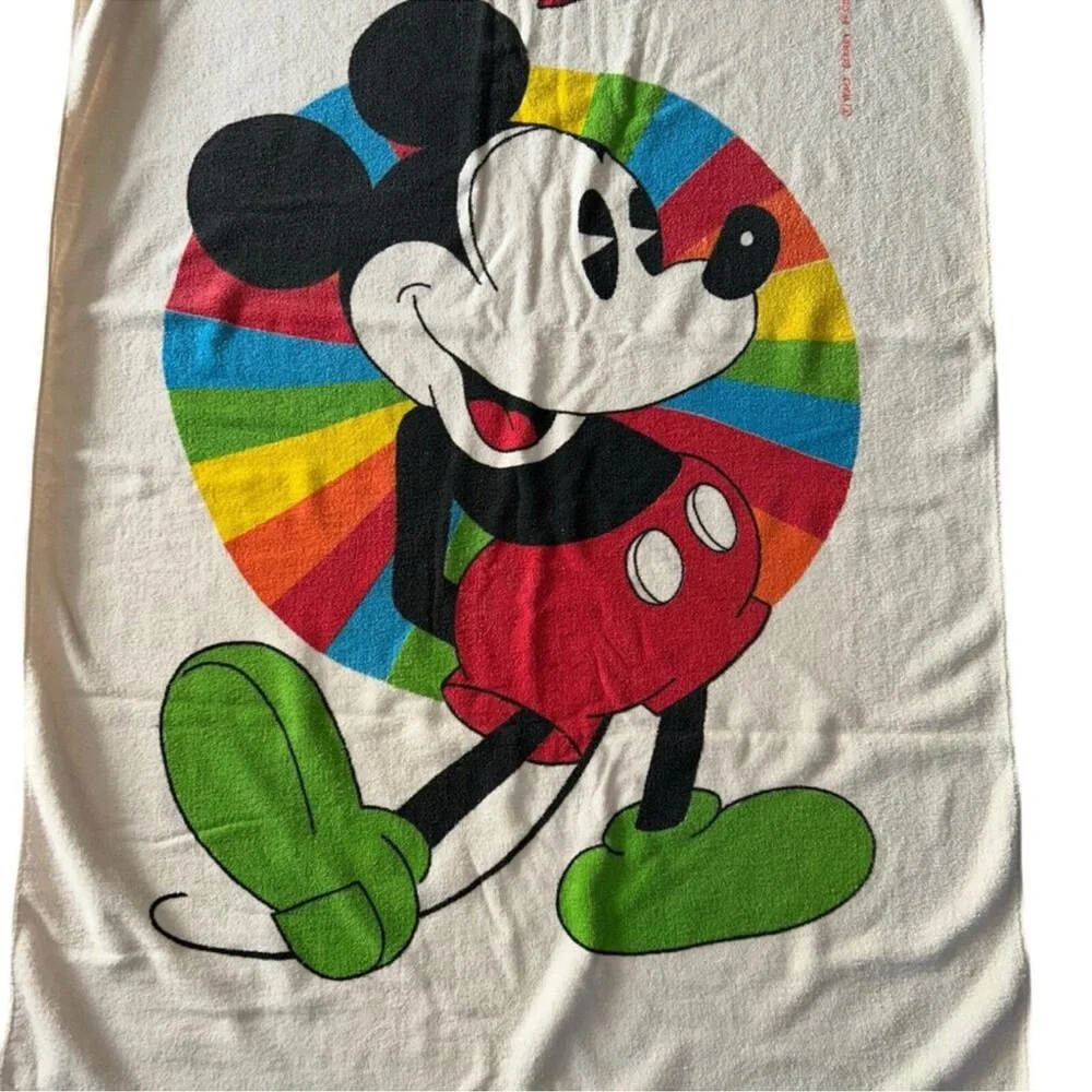 Vintagr Disney Mickey Mouse Colorful Beach or Bath Towel